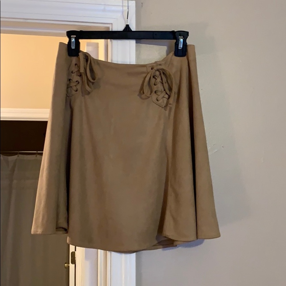 brown suede skirt